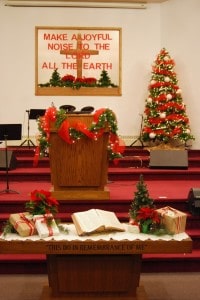 Banner Using Fishline and Cardstock Letters Make a Joyful Noise to the Lord All the Earth