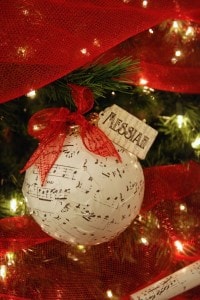 Sheet Music and Modge Podge Ornament Sheet Music Ornament