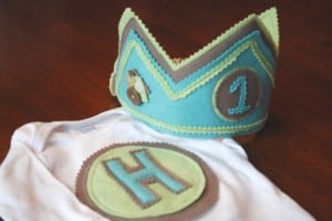Felt Birthday Crowns and Onesies