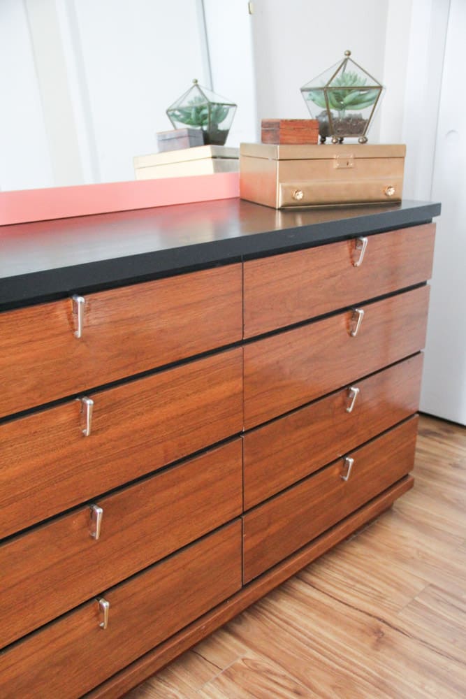 Wood and Black Dresser