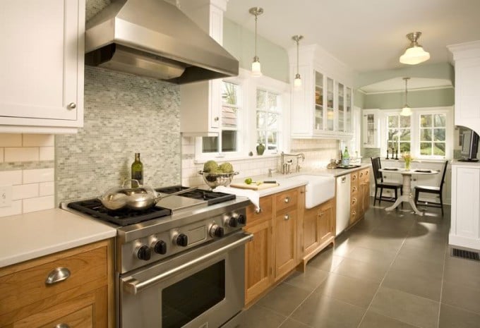 Wood Cabinets in Updated Kitchen