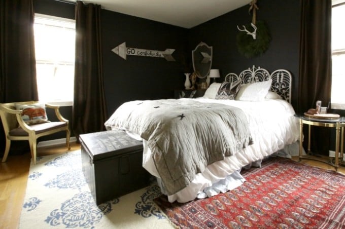 Primitive and Proper Black Bedroom