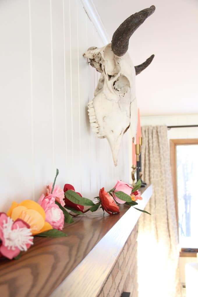 skull and garland