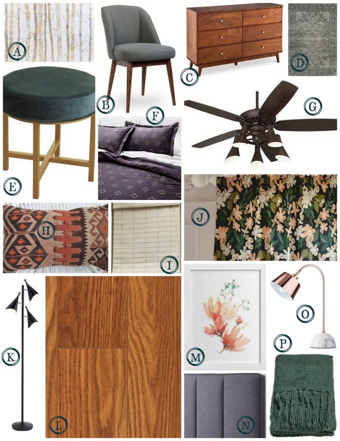 Modern Master Bedroom Source List