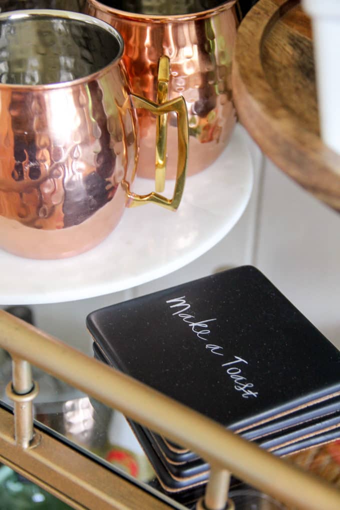 Black "Make a Toast" Coasters