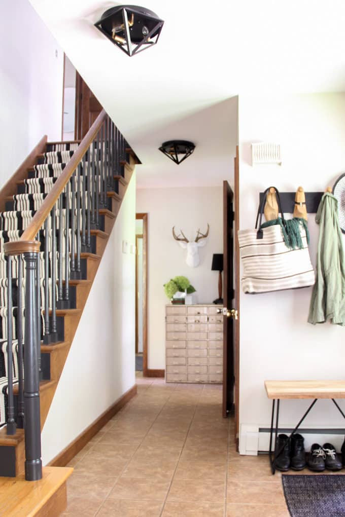 Modern Staircase with Black Paint