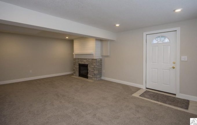 Basement with Fireplace