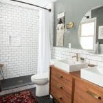 Subway Tile Bathroom with Dresser