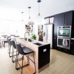black cabinets in modern kitchen