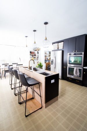 black cabinets in modern kitchen