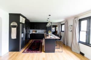 Modern Kitchen with Black Cabinets