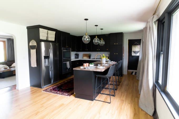 Modern Black and Wood Kitchen