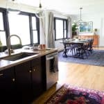 Black Cabinets and Vintage Rug