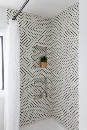 Geometric Tile in Bathroom