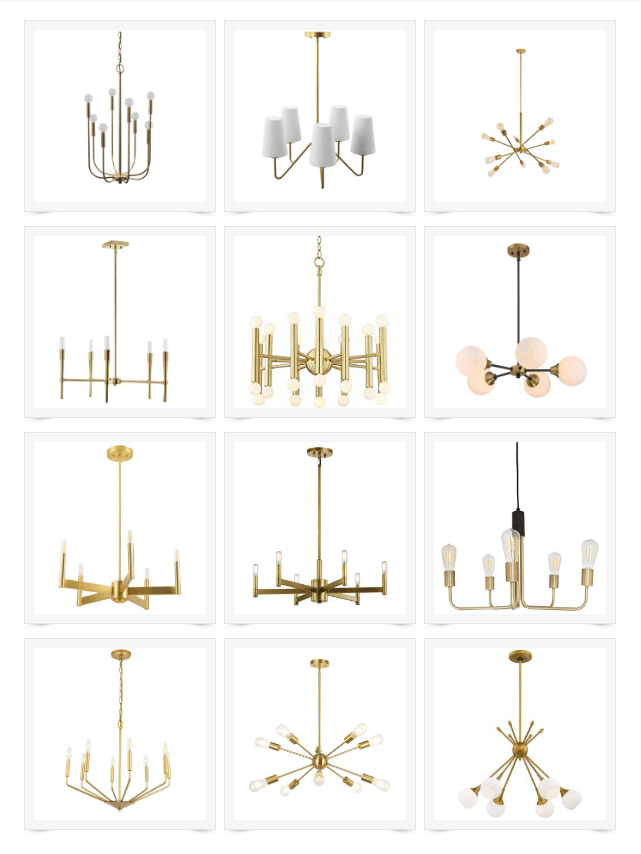 Modern Brass Chandeliers